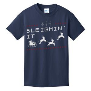 Sleighin It Ugly Christmas  Kids T-Shirt