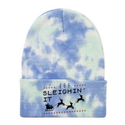 Sleighin It Ugly Christmas  Tie Dye 12in Knit Beanie