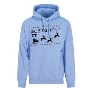 Sleighin It Ugly Christmas  Unisex Surf Hoodie