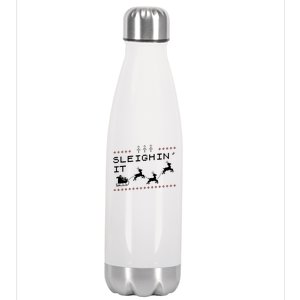 Sleighin It Ugly Christmas  Stainless Steel Insulated Water Bottle