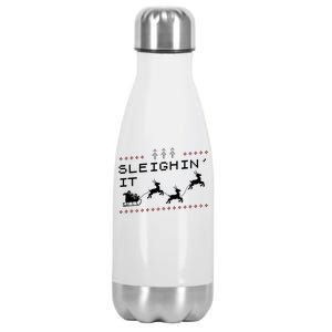 Sleighin It Ugly Christmas  Stainless Steel Insulated Water Bottle