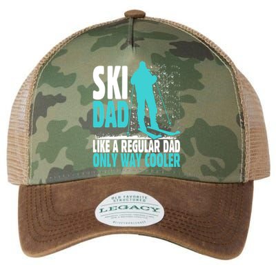 Skier Lover Funny Ski Dad Like A Regular Dad Only Way Cooler Gift Legacy Tie Dye Trucker Hat