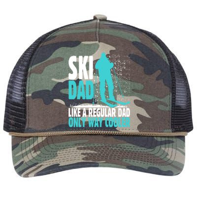 Skier Lover Funny Ski Dad Like A Regular Dad Only Way Cooler Gift Retro Rope Trucker Hat Cap