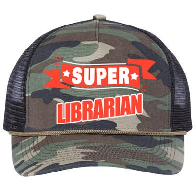 Super Librarian Funny Librarian Gift Retro Rope Trucker Hat Cap