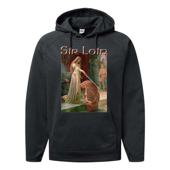 Sir Loin Funny Sirloin Steak Performance Fleece Hoodie