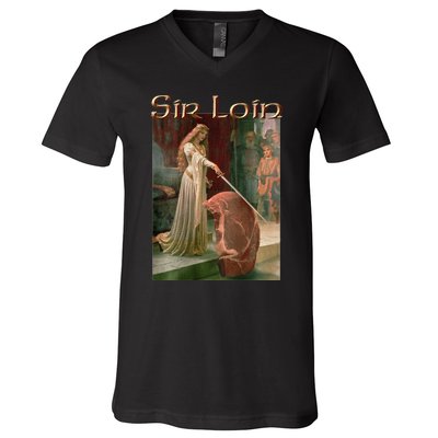 Sir Loin Funny Sirloin Steak V-Neck T-Shirt