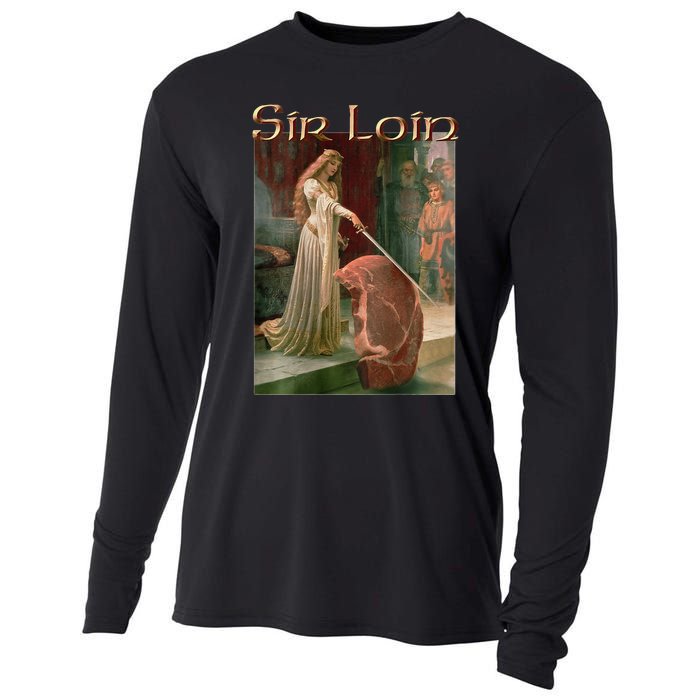 Sir Loin Funny Sirloin Steak Cooling Performance Long Sleeve Crew