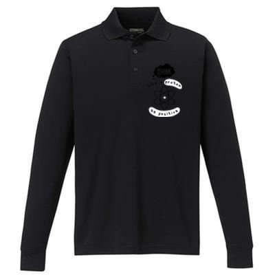 Science Lover Funny Science Teacher Atom Science Performance Long Sleeve Polo