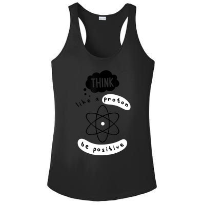 Science Lover Funny Science Teacher Atom Science Ladies PosiCharge Competitor Racerback Tank