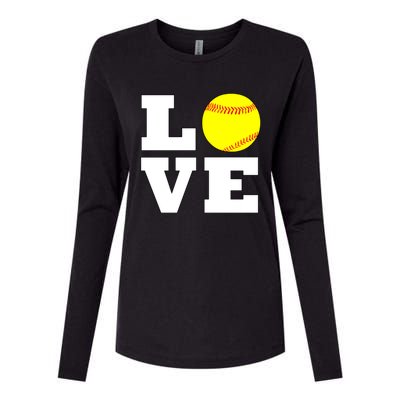 Softball Love Fastpitch Softball Player Gift Womens Cotton Relaxed Long Sleeve T-Shirt