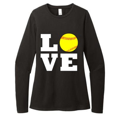 Softball Love Fastpitch Softball Player Gift Womens CVC Long Sleeve Shirt