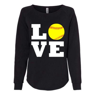 Softball Love Fastpitch Softball Player Gift Womens California Wash Sweatshirt