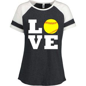 Softball Love Fastpitch Softball Player Gift Enza Ladies Jersey Colorblock Tee