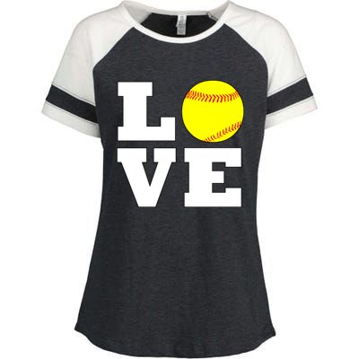 Softball Love Fastpitch Softball Player Gift Enza Ladies Jersey Colorblock Tee