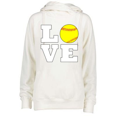 Softball Love Fastpitch Softball Player Gift Womens Funnel Neck Pullover Hood