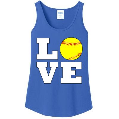 Softball Love Fastpitch Softball Player Gift Ladies Essential Tank