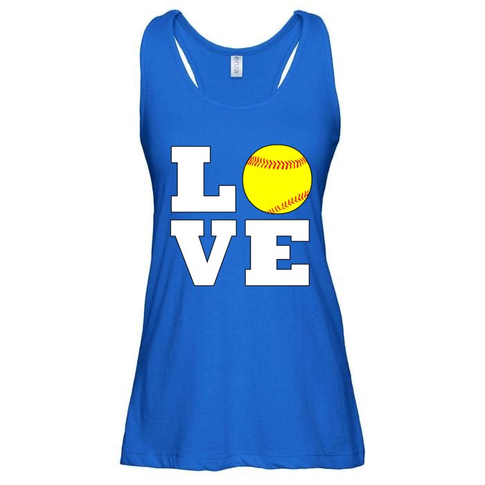 Softball Love Fastpitch Softball Player Gift Ladies Essential Flowy Tank