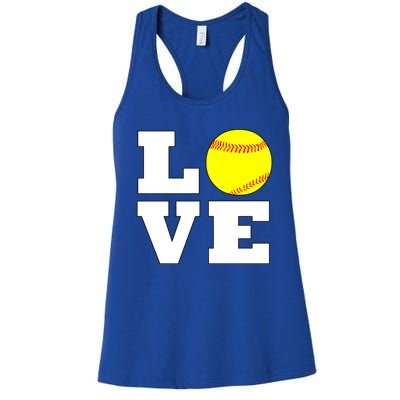 Softball Love Fastpitch Softball Player Gift Women's Racerback Tank