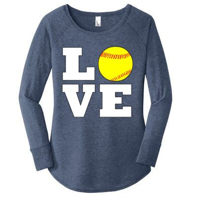 Softball Love Fastpitch Softball Player Gift Women's Perfect Tri Tunic Long Sleeve Shirt