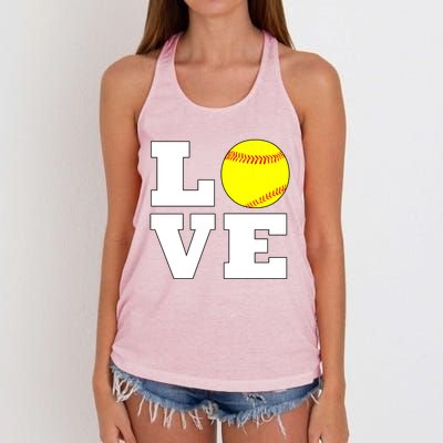 Softball Love Fastpitch Softball Player Gift Women's Knotted Racerback Tank