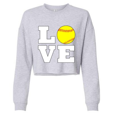 Softball Love Fastpitch Softball Player Gift Cropped Pullover Crew