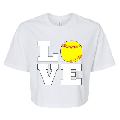 Softball Love Fastpitch Softball Player Gift Bella+Canvas Jersey Crop Tee