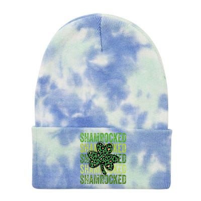 Shamrocked Lucky Flower Tie Dye 12in Knit Beanie