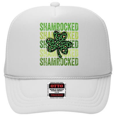 Shamrocked Lucky Flower High Crown Mesh Back Trucker Hat