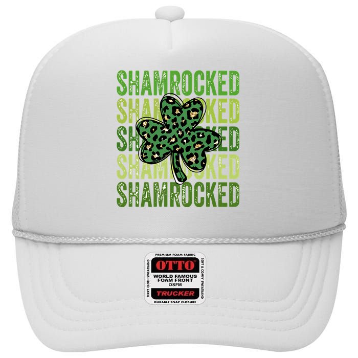 Shamrocked Lucky Flower High Crown Mesh Back Trucker Hat