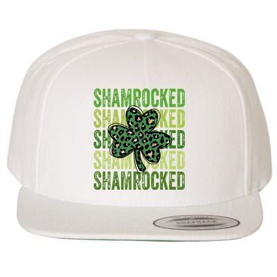 Shamrocked Lucky Flower Wool Snapback Cap