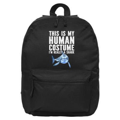 Shark Lover Funny Shark Sea Animals Shark 16 in Basic Backpack