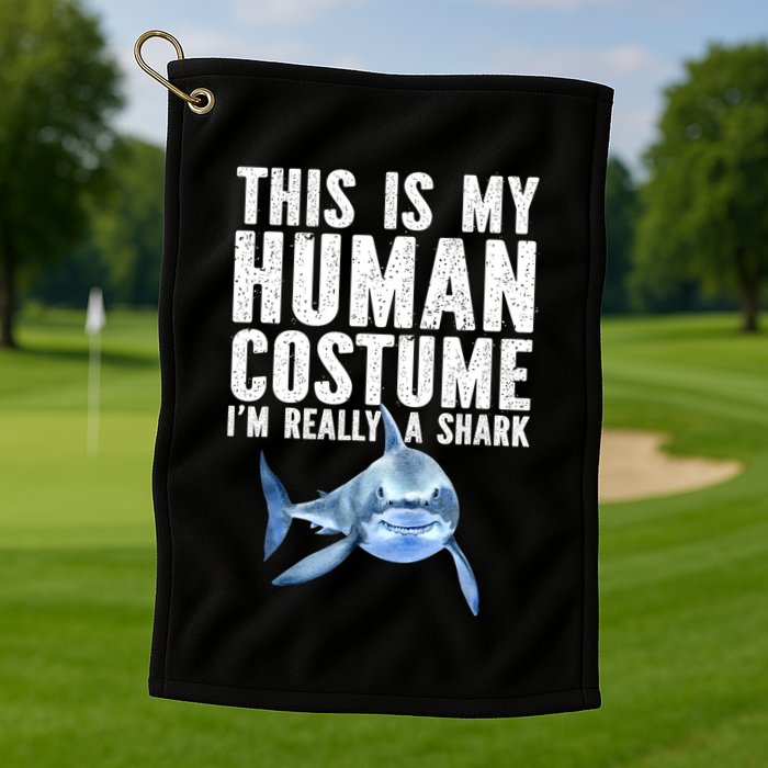 Shark Lover Funny Shark Sea Animals Shark Golf Towel