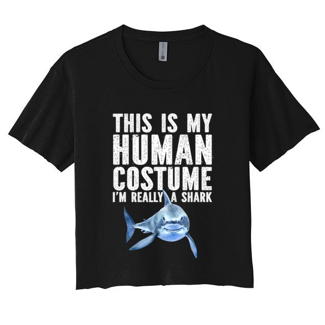 Shark Lover Funny Shark Sea Animals Shark Crop Top