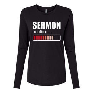 Sermon Loading Funny Pastor Preacher Minister Clergy Womens Cotton Relaxed Long Sleeve T-Shirt