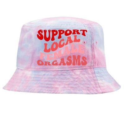 Support Local Female Orgasms Groovy Tie-Dyed Bucket Hat