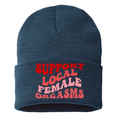 Support Local Female Orgasms Groovy Sustainable Knit Beanie