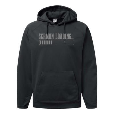 Sermon Loading Funny Pastor Christian Parish Clergy Apparel Performance Fleece Hoodie