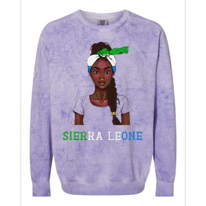 Sierra Leonean Flag Souvenirs Products Woman Sierra Leone Colorblast Crewneck Sweatshirt