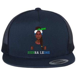 Sierra Leonean Flag Souvenirs Products Woman Sierra Leone Flat Bill Trucker Hat