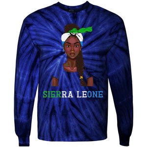 Sierra Leonean Flag Souvenirs Products Woman Sierra Leone Tie-Dye Long Sleeve Shirt