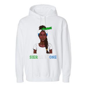 Sierra Leonean Flag Souvenirs Products Woman Sierra Leone Garment-Dyed Fleece Hoodie