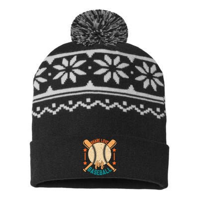 Share Love For Baseball Gift For Baseball Fan USA-Made Snowflake Beanie