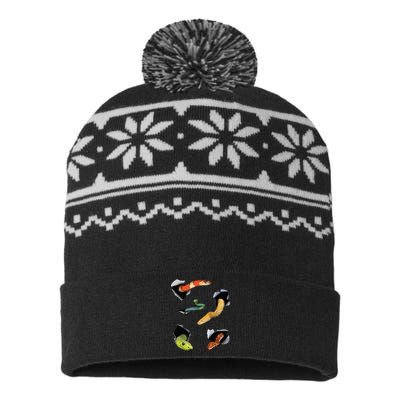 Snake Lover Funny Snake Reptile Lover Funny Snake USA-Made Snowflake Beanie