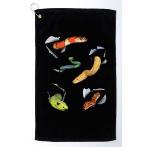 Snake Lover Funny Snake Reptile Lover Funny Snake Platinum Collection Golf Towel