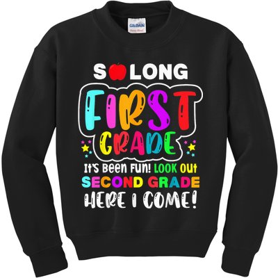 So Long First Grade Hello Second Grade Here I Come 2nd Grade Kids Sweatshirt