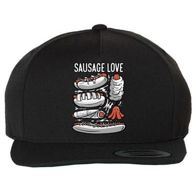 Sausage Love Fat Meaty Sausage Gift Wool Snapback Cap