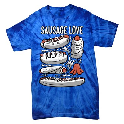 Sausage Love Fat Meaty Sausage Gift Tie-Dye T-Shirt