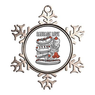 Sausage Love Fat Meaty Sausage Gift Metallic Star Ornament