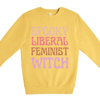 Spooky Liberal Feminist Witch Retro Distressed Meaningful Gift Premium Crewneck Sweatshirt