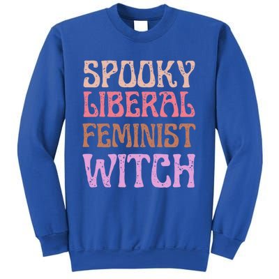 Spooky Liberal Feminist Witch Retro Distressed Meaningful Gift Sweatshirt